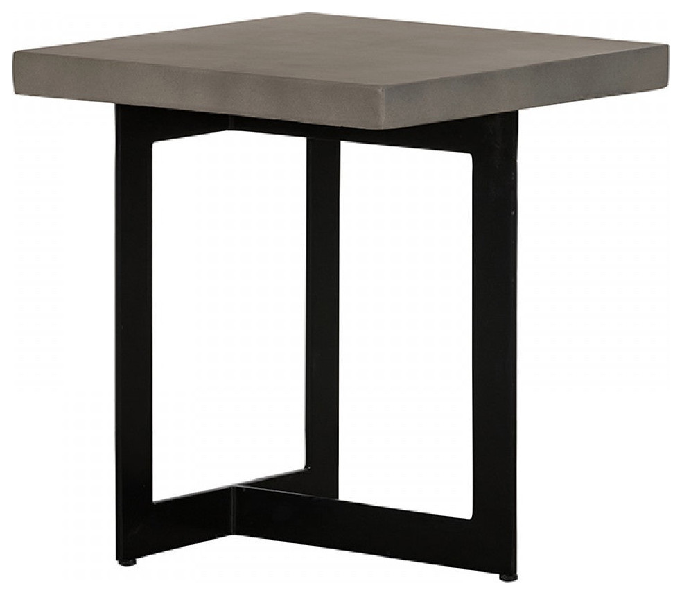 Mya Modern Concrete and Black Metal End Table   Industrial   Side Tables And End Tables   by Rustic Home Furniture Deco  Houzz