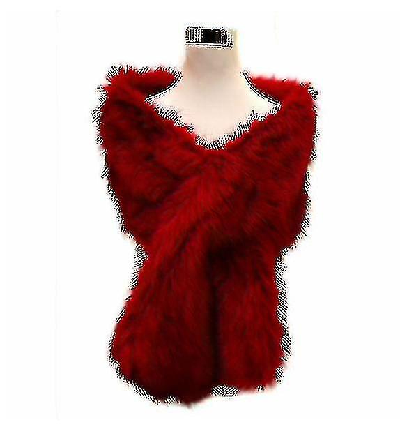 Women Ladies Faux Fur Shawl Stole Wrap Formal   Shrug Winter Warm Scarves