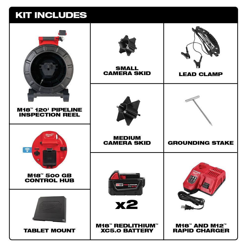 MW M18 120 ft Pipeline Inspection System Kit 2973-22 from MW