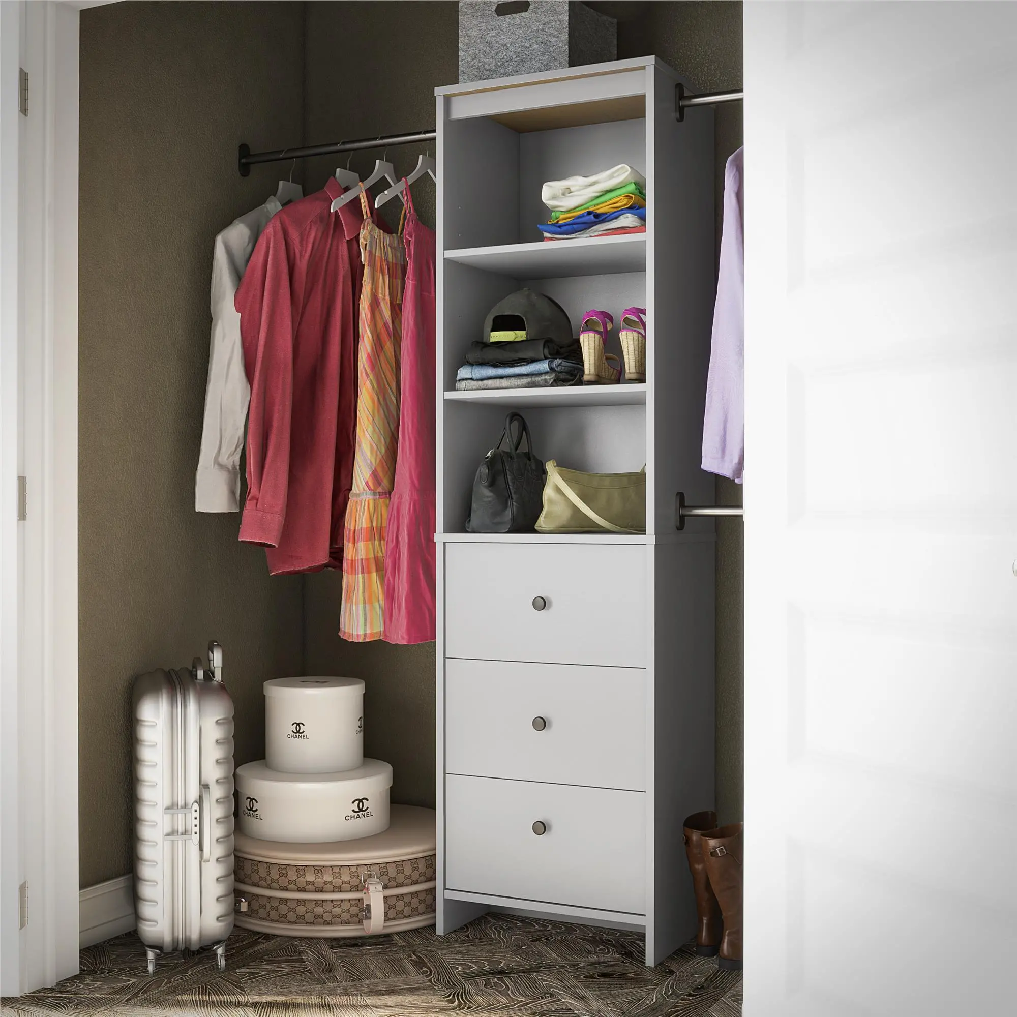 Beckett Gray Closet Storage Organizer