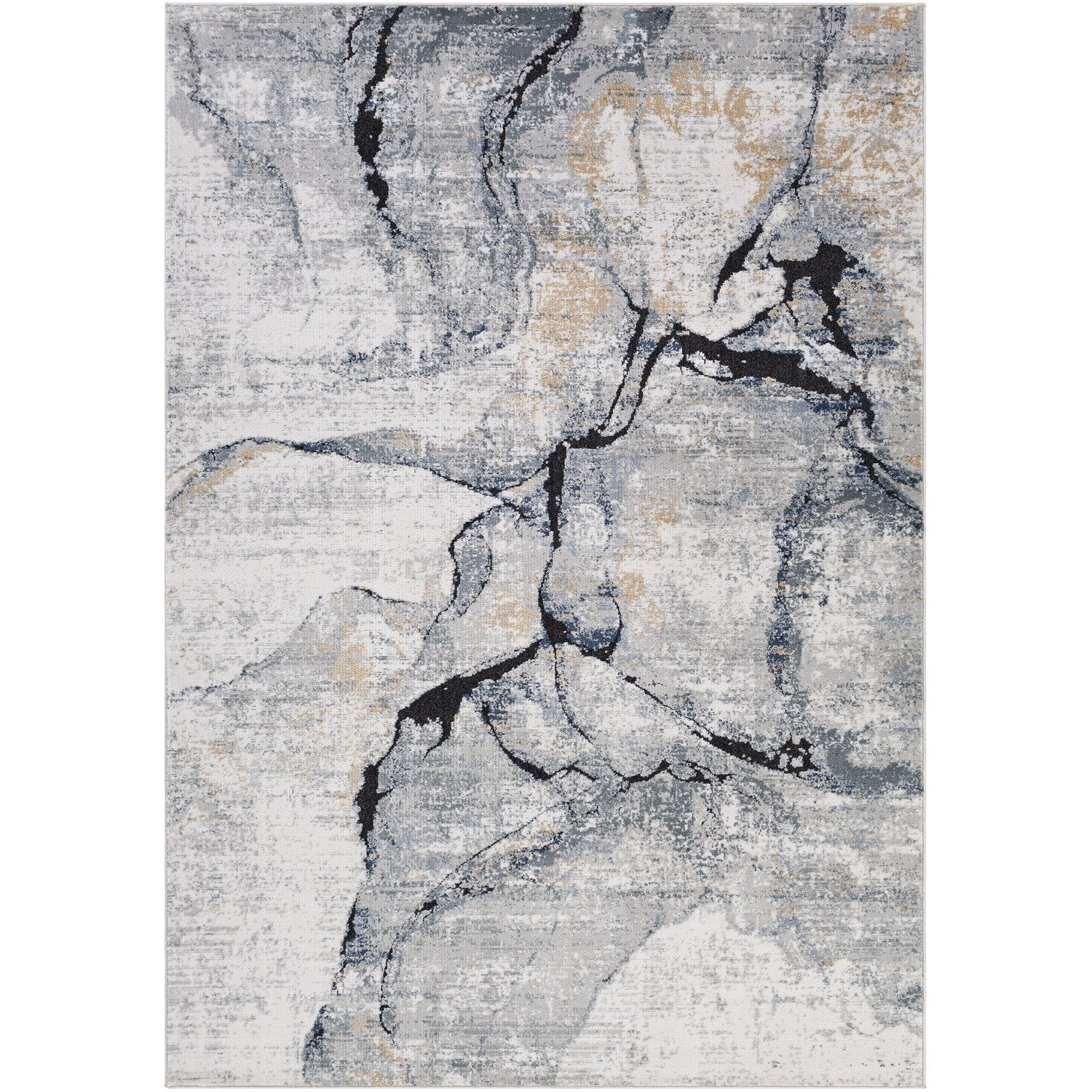 Jolie Rug in Medium Gray, Tan, Light Gray, Ivory, Charcoal, Dark Blue, Black