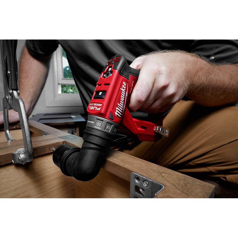 Milwaukee M12 FUEL 12-Volt Lithium-Ion Brushless Cordless 4-in-1 Installation 3/8 in. Drill Driver Kit With 4-Tool Heads