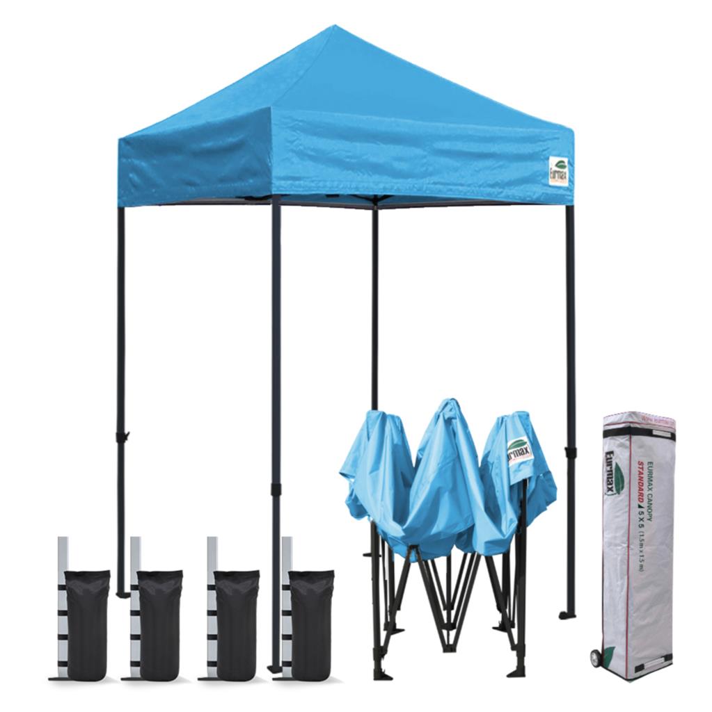 Eurmax 5x5 Pop up Canopy Outdoor Heavy Duty Tent,Sky Blue