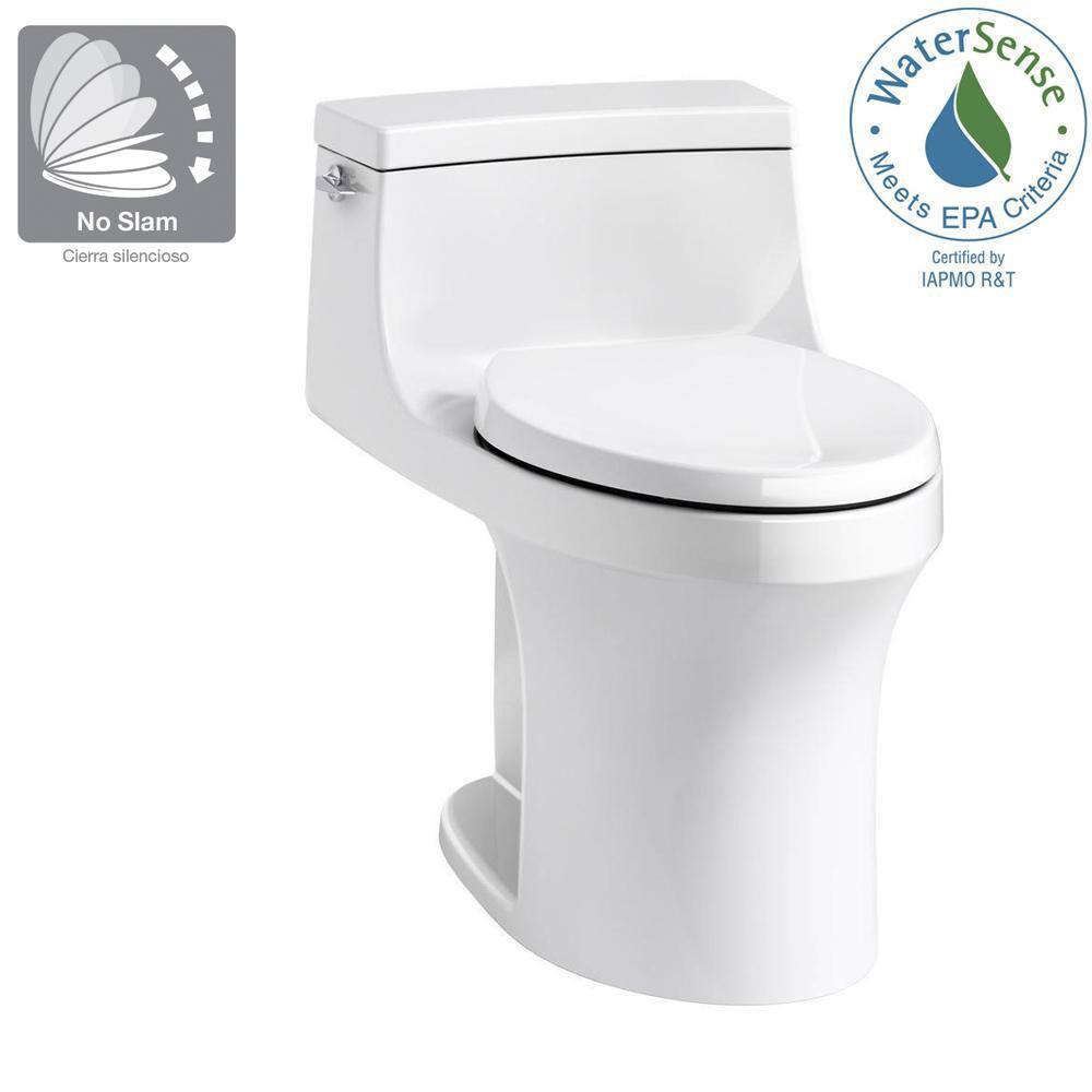 KOHLER San Souci 1-Piece 1.28 GPF Single Flush Elongated Toilet in White K-5172-0