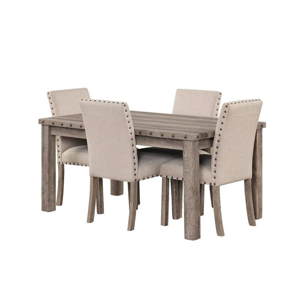 Morden Fort Rectangular Chair 5 piece Dining Table Set