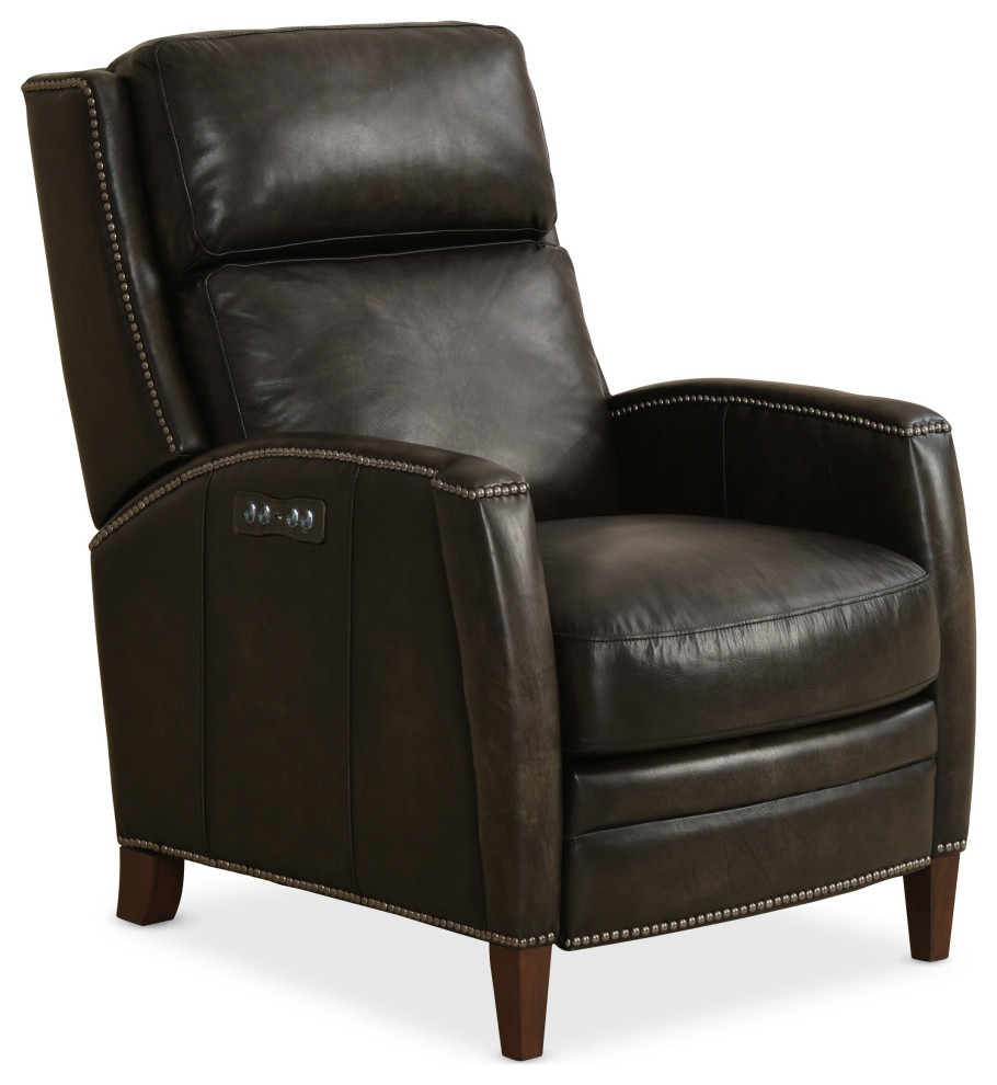 Declan Power Recliner With Power Headrest   Transitional   Recliner Chairs   by Hooker Furniture  Houzz