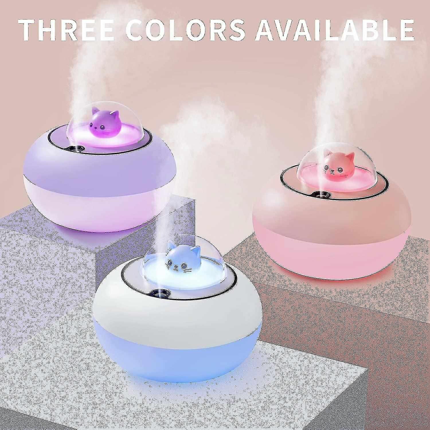 300ml Mini Humidifier With Night Light For Kids Bedroom Cute For Home Car Ultrasonic Quiet Usb Desk