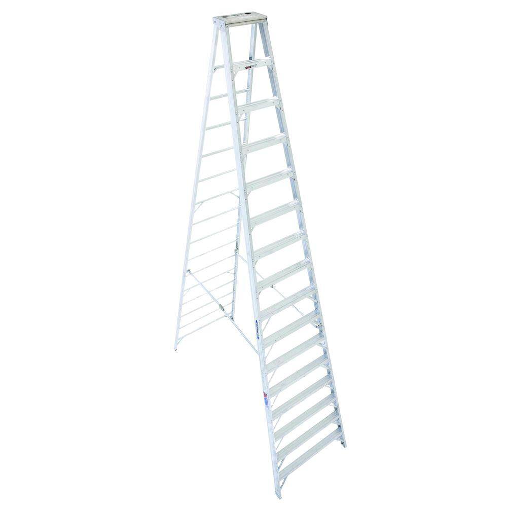 Werner 16 ft. Aluminum Step Ladder with 300 lb. Load Capacity Type IA Duty Rating 416