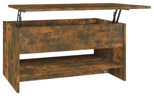 vidaXL Coffee Table Lift Top Accent Sofa End Table Sonoma Oak Engineered Wood   Rustic   Coffee Tables   by vidaXL LLC  Houzz