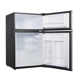 Whirlpool 3.1 cu. ft. Mini Fridge in Stainless Steel with Dual Door True Freezer WHR31TS4E