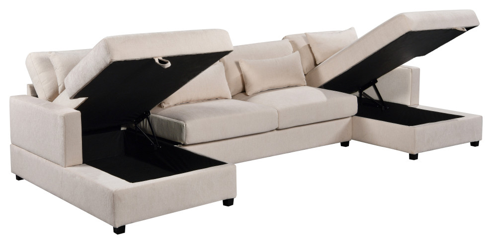 Spacious U Shape Sectional Sofa: Perfect for Relaxation and Storage   Contemporary   Sectional Sofas   by TATEUS LLC  Houzz