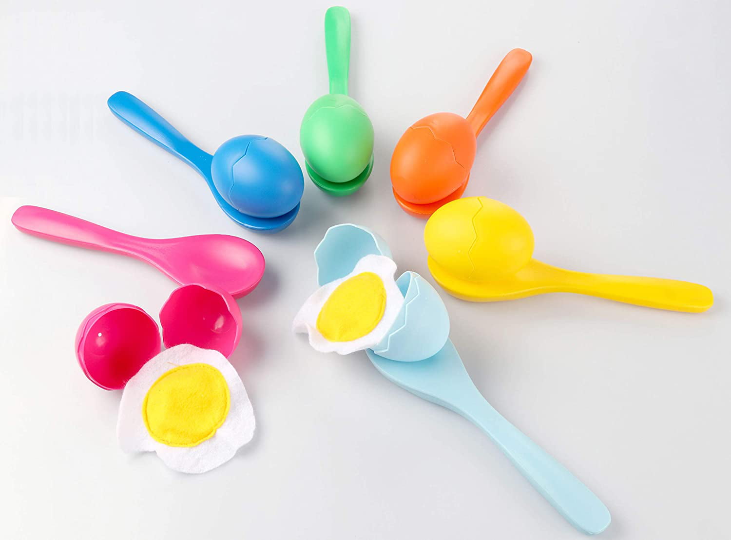 Egg and Spoon Race Game | Soft Egg Yolk-Filled Plastic Eggs Game