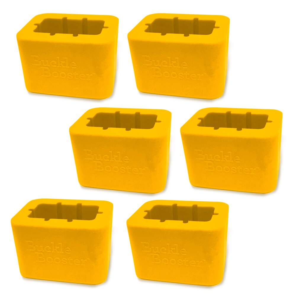 Buckle Booster™ Seat Belt Receptacle Raiser， Yellow， 6-Pack