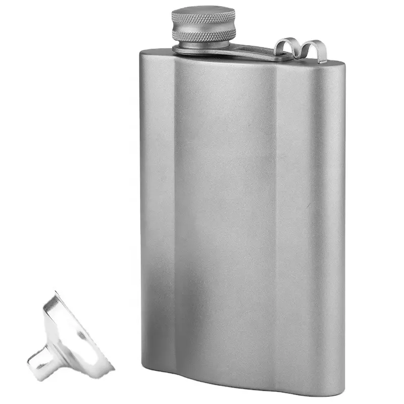 260ml Portable Food Grade Titanium Hip Flask Whiskey Flagon Water Coffee Tea Bottle for Outdoor Camping Hiking Gear Tools