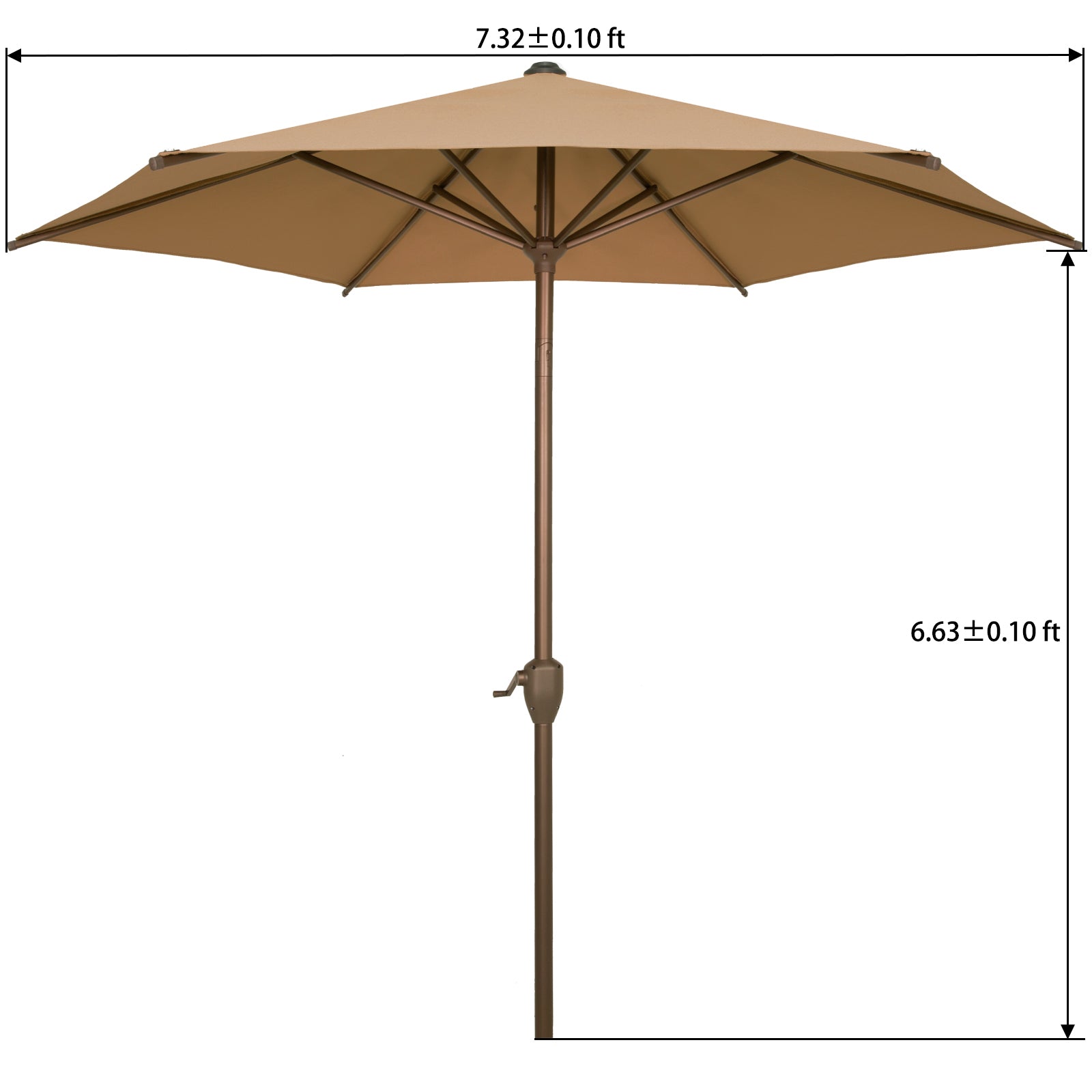 Bibana 7.5 FT Patio Umbrella Outdoor Table Umbrella with Push Button Tilt and Crankfor Terrace, Backyard, Garden, Courtyard, Swimming Pool, Lawn (Tan)