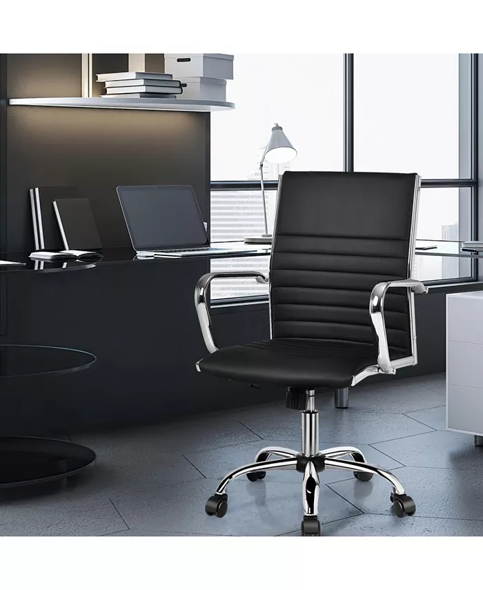 Slickblue High Back Ribbed Office Chair with Armrests