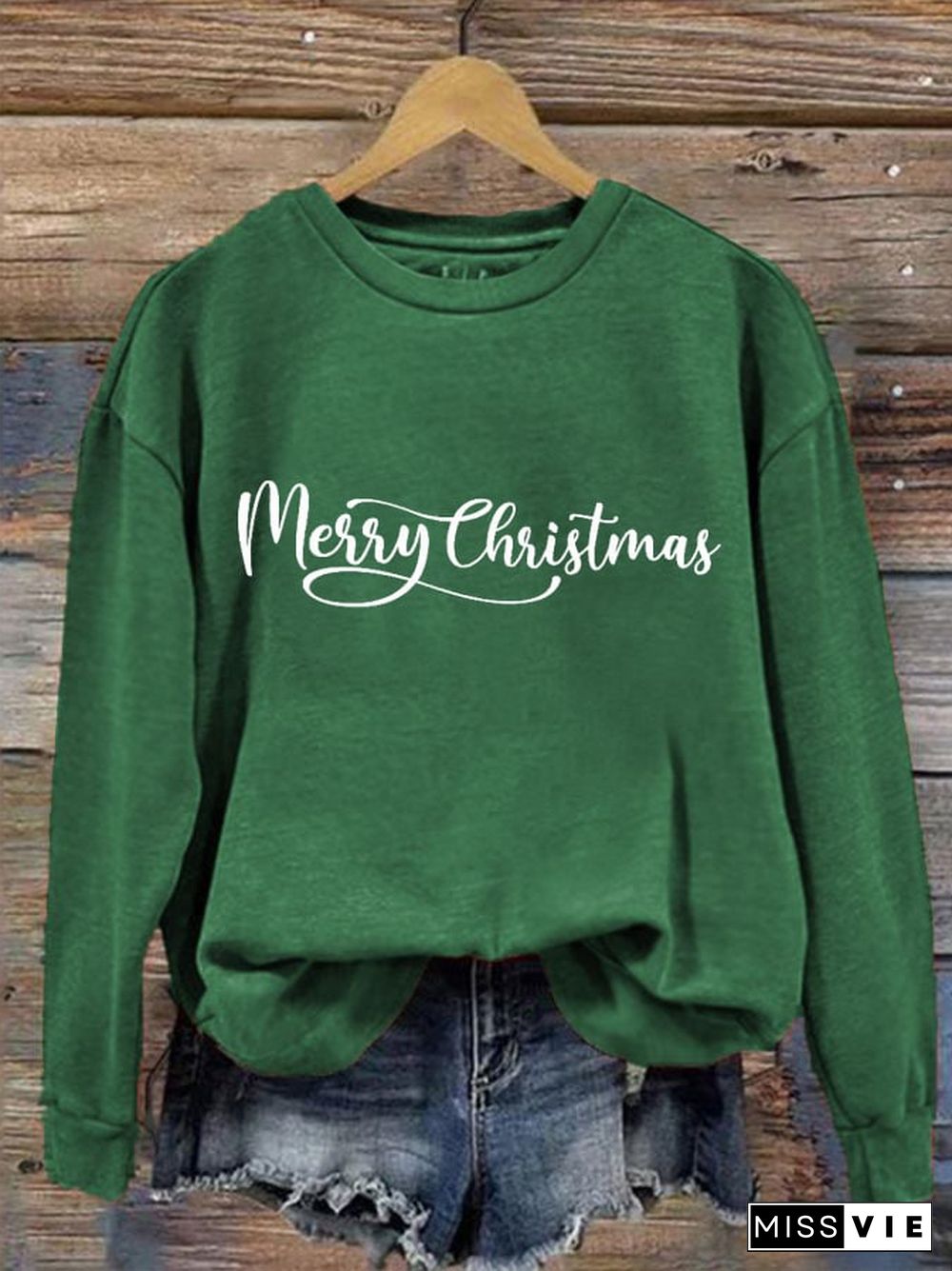 Women's Merry Christmas printed sweatshirt