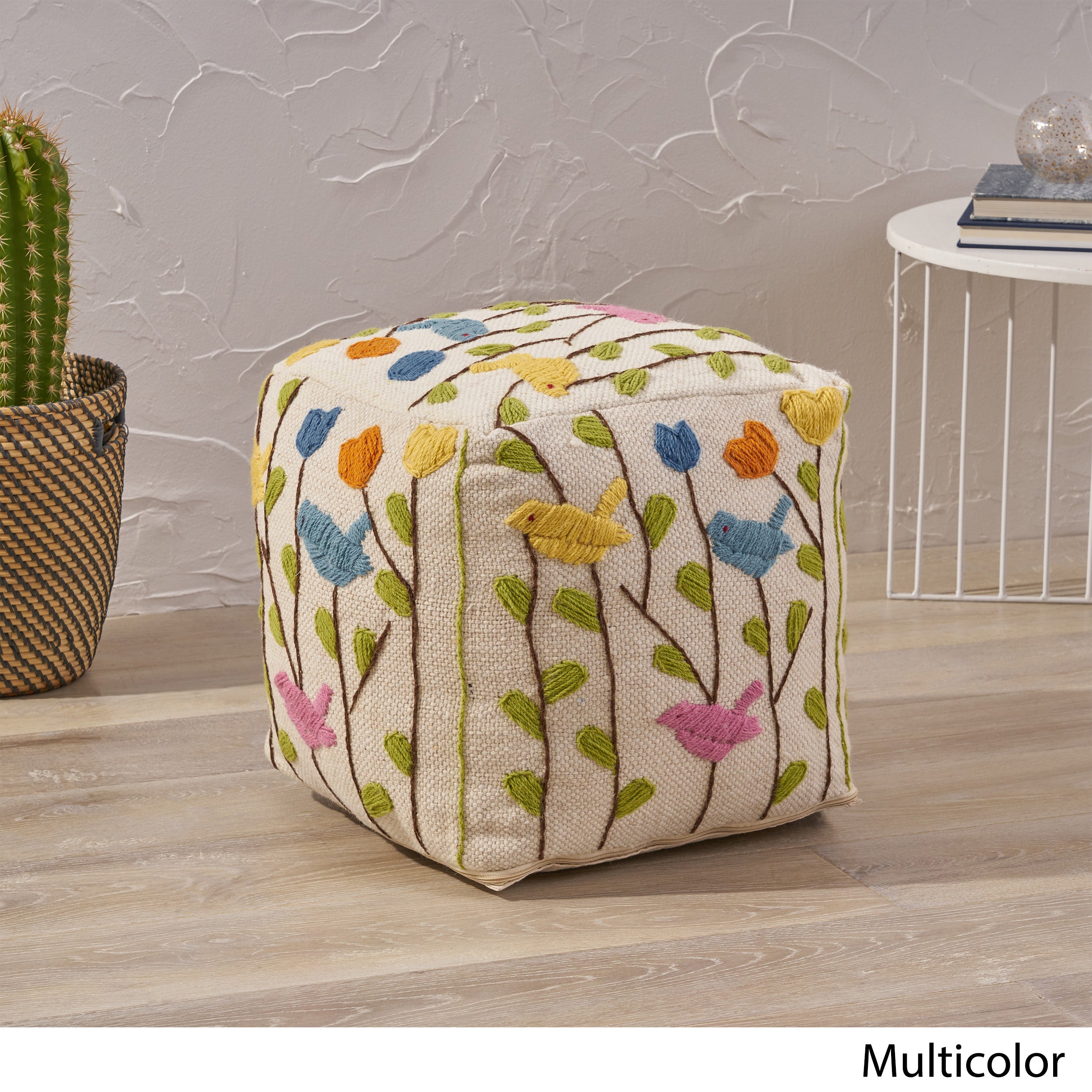 Zeki Boho Wool Ottoman Pouf