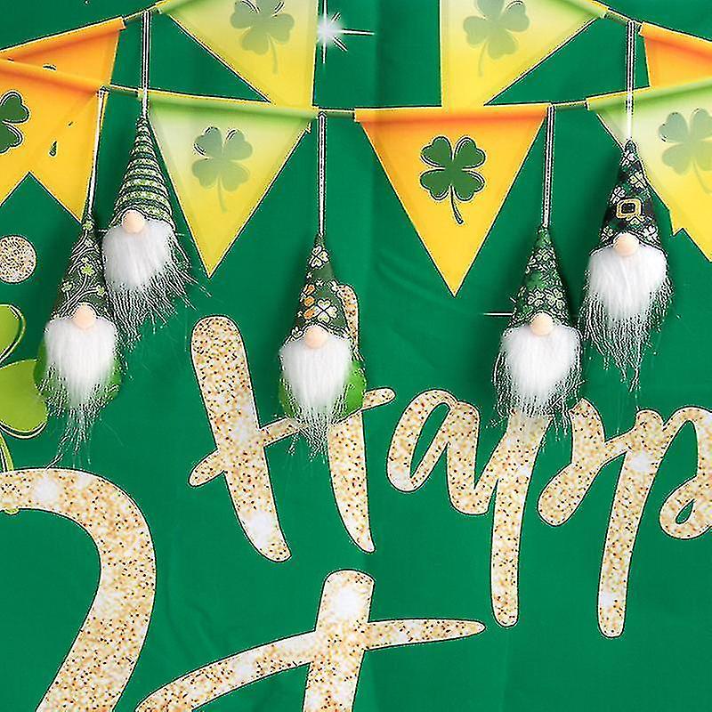 6pcs St Patricks Day Decor Faceless Dolls Bearded Gnome Ornament Hanging Pendant For Home