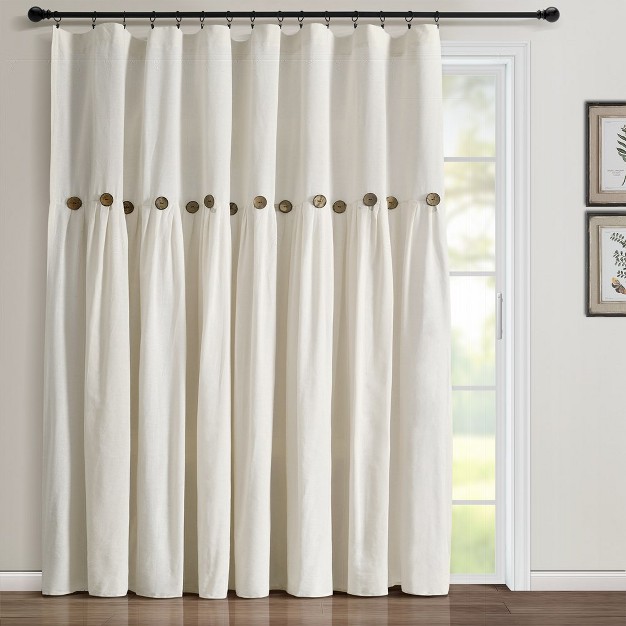 Home Boutique Extra Long Linen Button Window Curtain Panel Off White 100 Inch Long X 84 Inch Wide