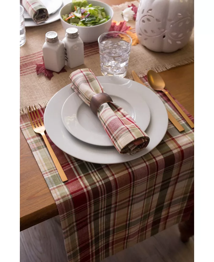 Design Imports Give Thanks Plaid Table Runner