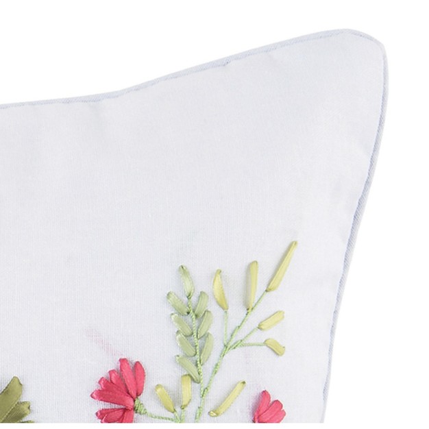 C amp f Home Botanical Hand Crafted Ribbon Art Pillow