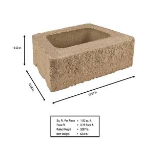 Pavestone ProMuro 6 in. x 18 in. x 12 in. San Diego Tan Concrete Retaining Wall Block (40 Pcs.  30 Face ft.  Pallet) 11016075