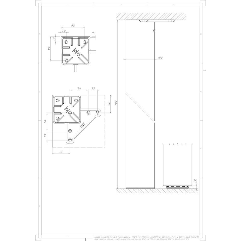 Richelieu Hardware 27 34 in. (705 mm) Aluminum Steel Square Design Table Leg with Leveling Glide 642705010