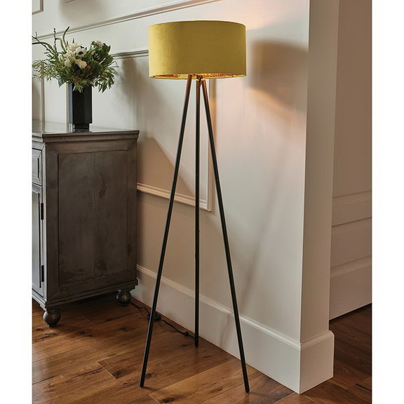 47th   Main CMR980 Iron Yellow Velvet Floor Lamp