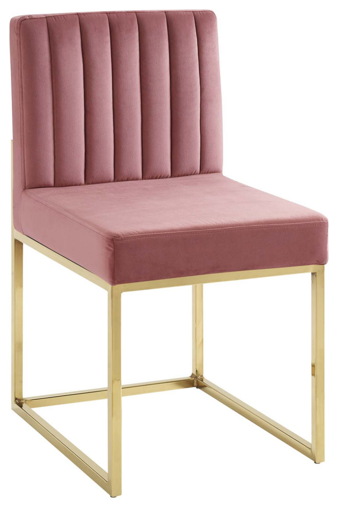 Carriage Channel Tufted Sled Base Performance Velvet Dining Chair by Modway   Contemporary   Dining Chairs   by Modern Furniture LLC  Houzz