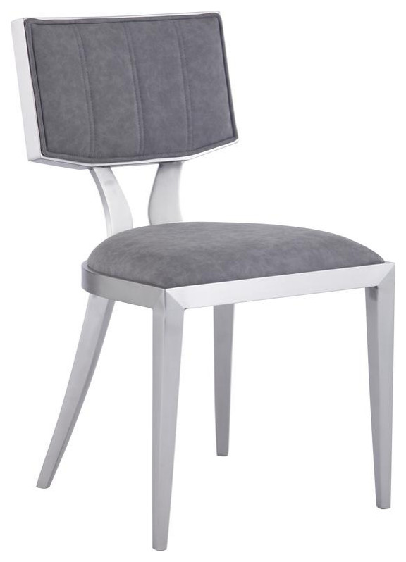 Mid Century Modern Side Chair W/ Floating Back   Set Of 2  Gray   Contemporary   Dining Chairs   by BisonOffice  Houzz