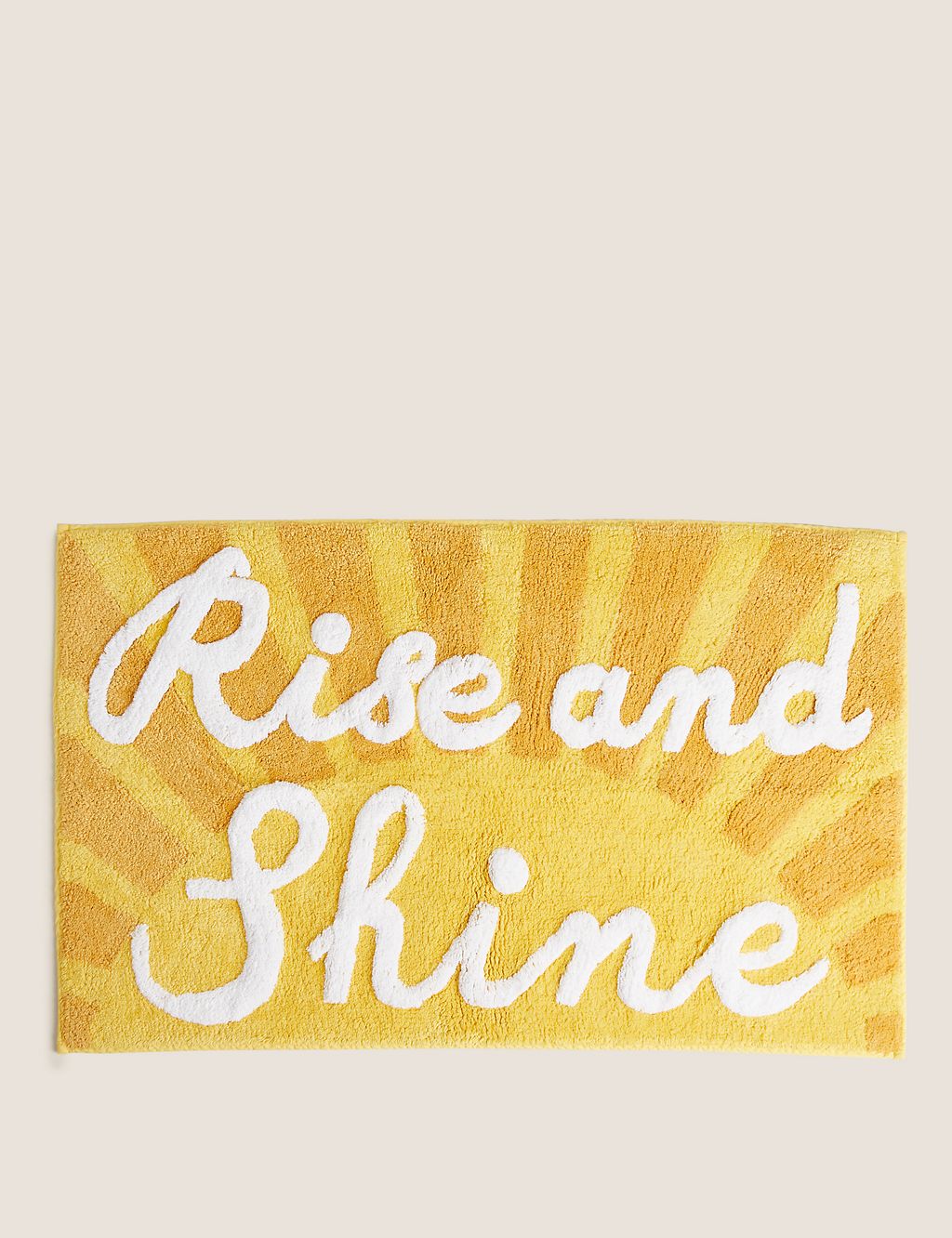 Pure Cotton Rise and Shine Slogan Bath Mat