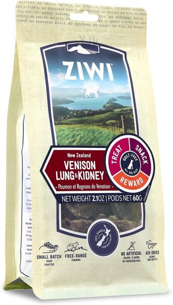 Ziwi Vension Lung and Kidney Dog Treats， 2.1-oz bag