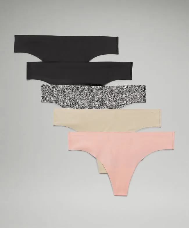 InvisiWear Mid-Rise Thong Underwear 5 Pack