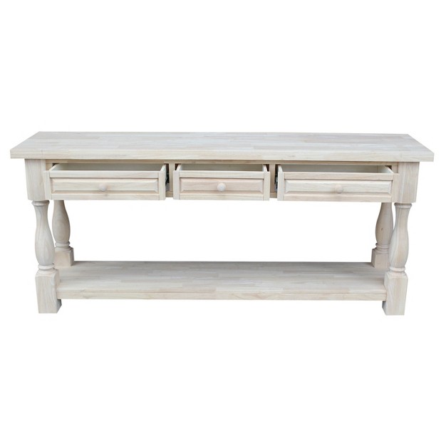 Tuscan Console Table Unfinished International Concepts