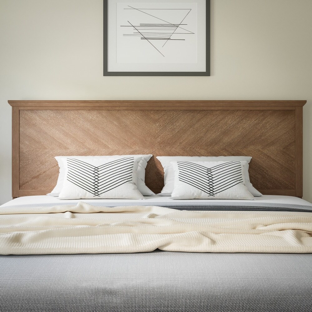 Contemporary Herringbone Patterned Headboard Only