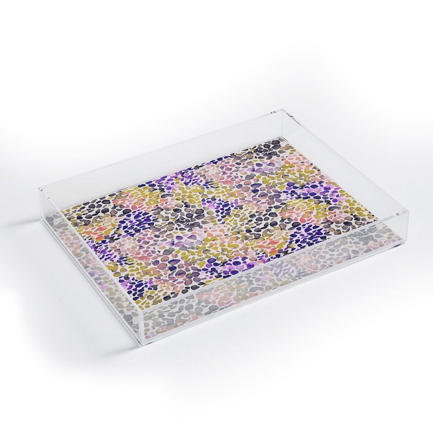 Ninola Design Purple Speckled Painting Watercolor Stains Acrylic Tray Deny Designs