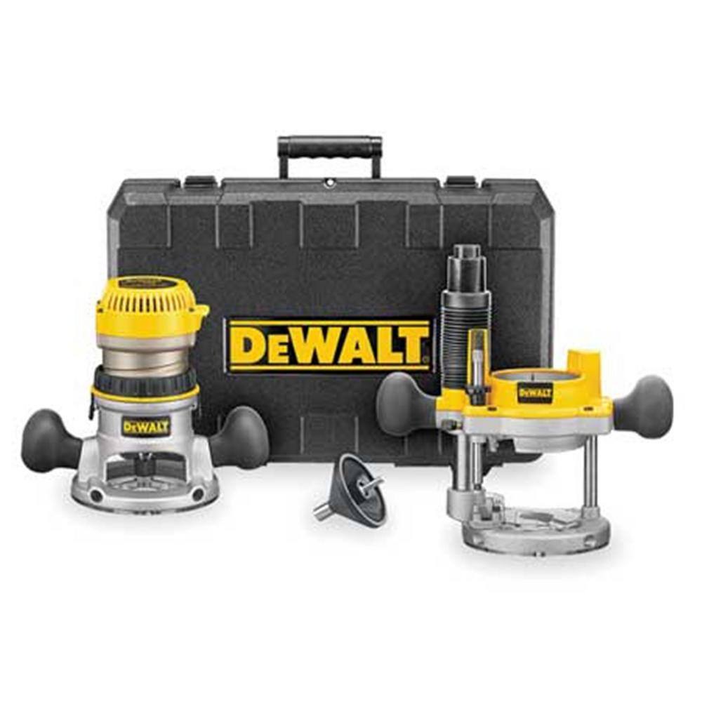 DW 11 Amp Corded 1-34 Horsepower Fixed Base  Plunge Router Combo Kit DW616PK