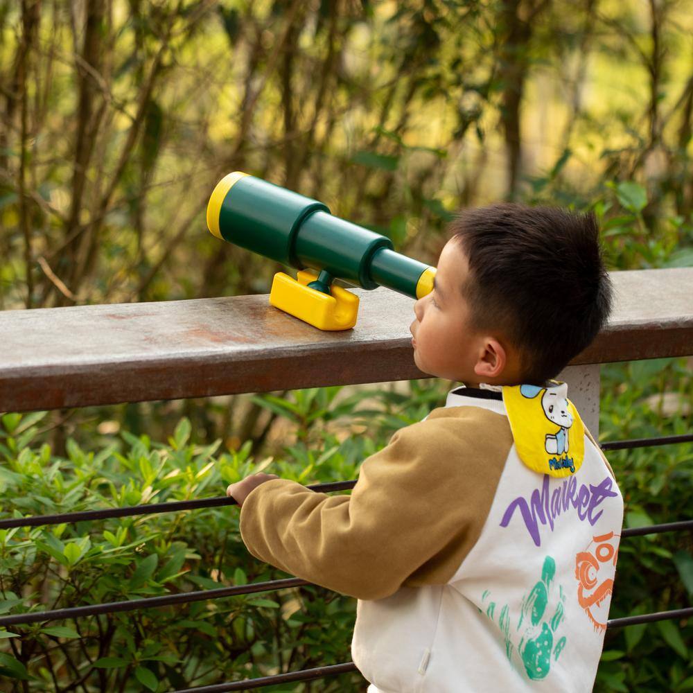 PLAYBERG Green and Yellow Plastic Outdoor Gym Playground Pirate Ship Telescope Treehouse Toy Accessories Binocular for Kids QI004562.GN