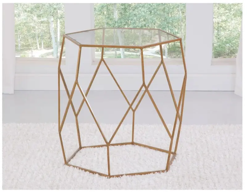 Roxy Gold Hexagon End Table