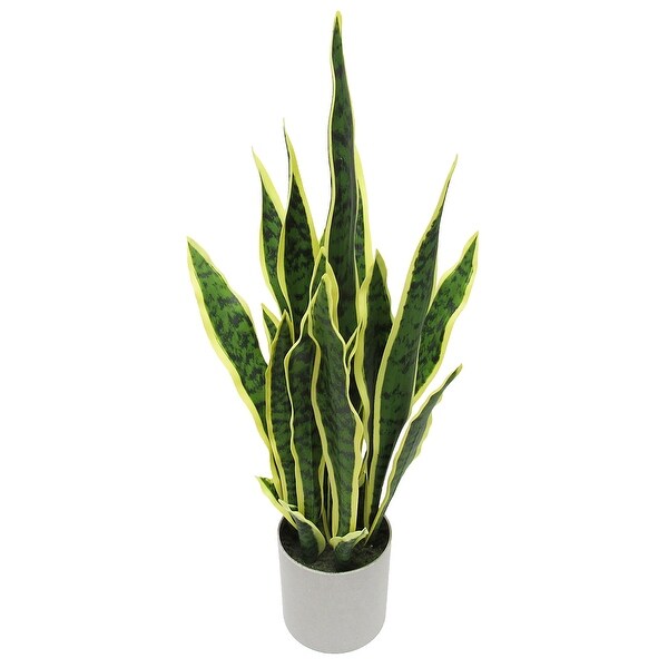 Artificial Sansevieria Snake Plant in Grey Pot