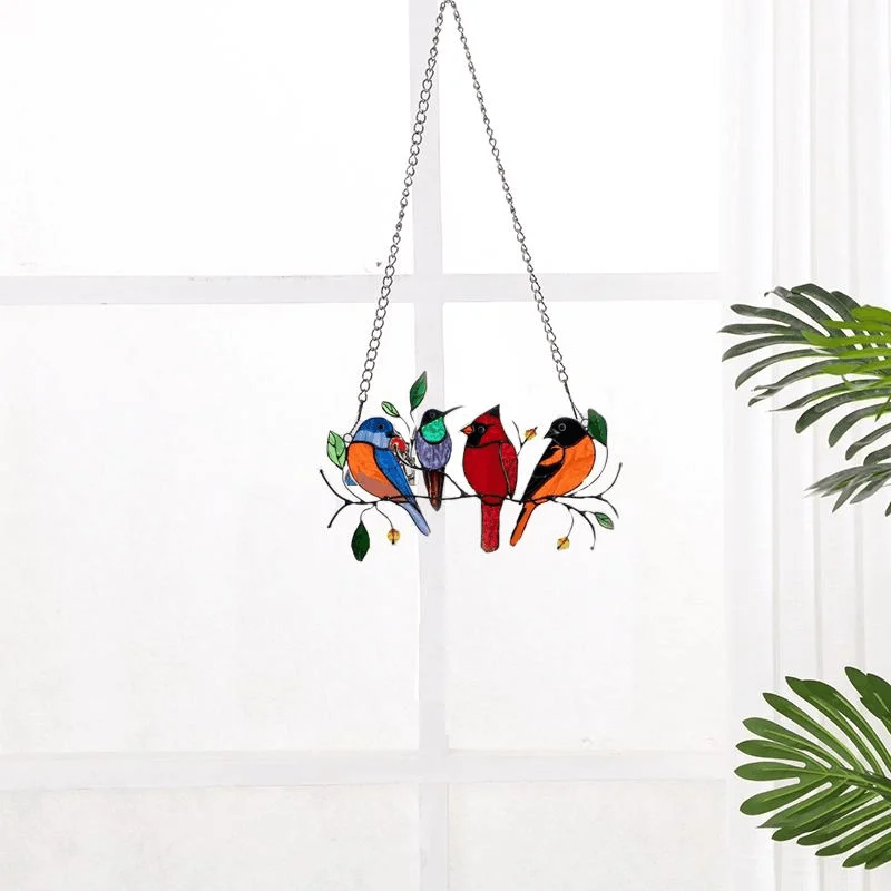 🔥 BIG SALE - 48% OFF🔥The Best Gift-Birds Stained  Window  Panel Hangings🎁