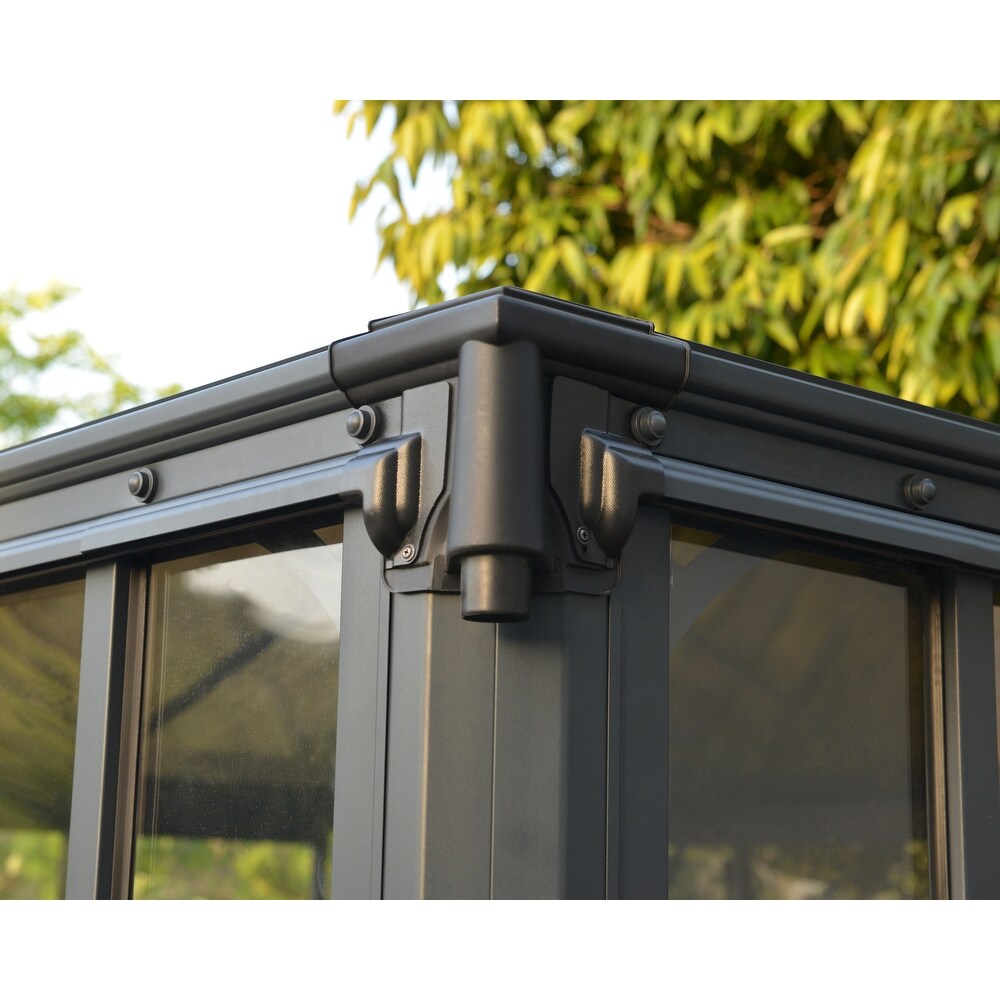 Ledro Gray/Bronze Closed Gazebo / Hot Tub Enclosure and