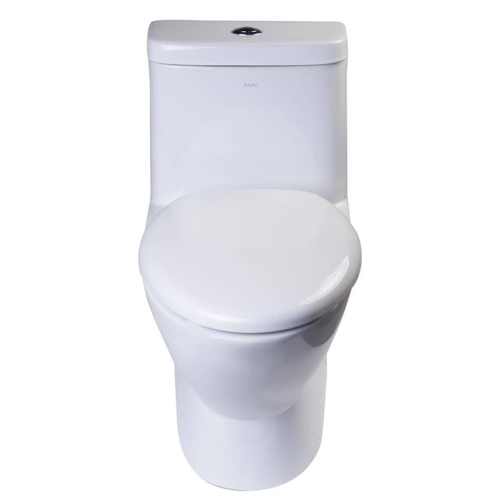 EAGO 1-Piece 1.11.6 GPF Dual Flush Elongated Toilet in White TB346