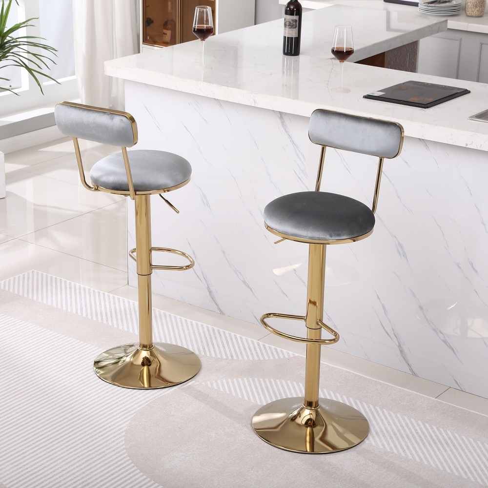 Bar Stools with Back and Footrest Counter Height Dining Chairs 2pcs/ctn