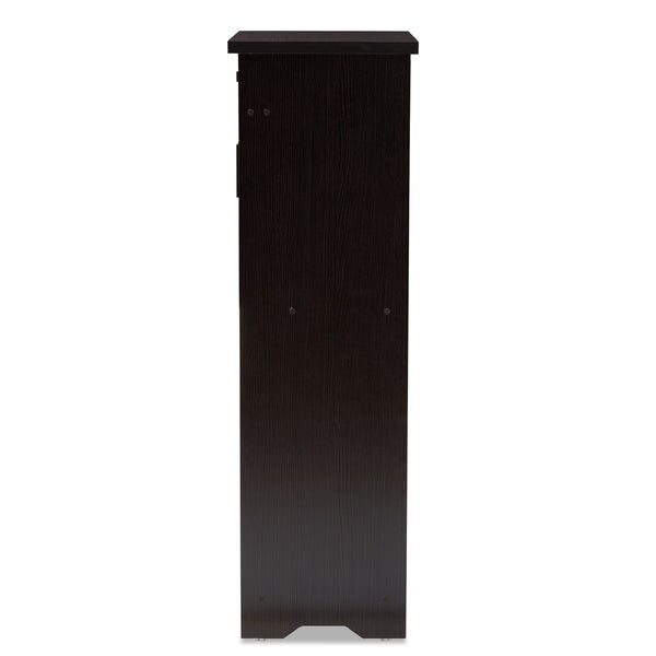 Contemporary Dark Brown Shoe Cabinet by Baxton Studio - - 22580565