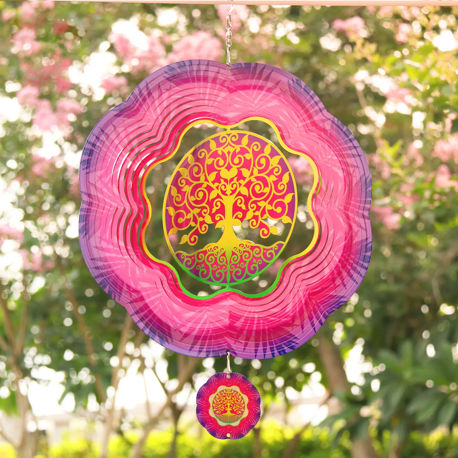 Cross border e commerce supply Wind turn 3d rotating wind chimes outdoor garden decorations