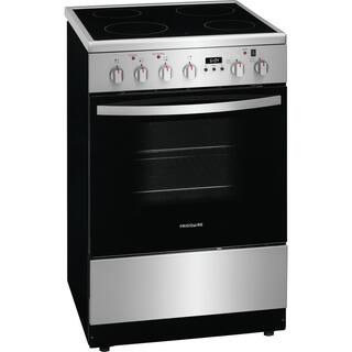 Frigidaire 24 in. Freestanding Electric Range in Stainless Steel with 4 Smoothtop Elements FCFE2425AS