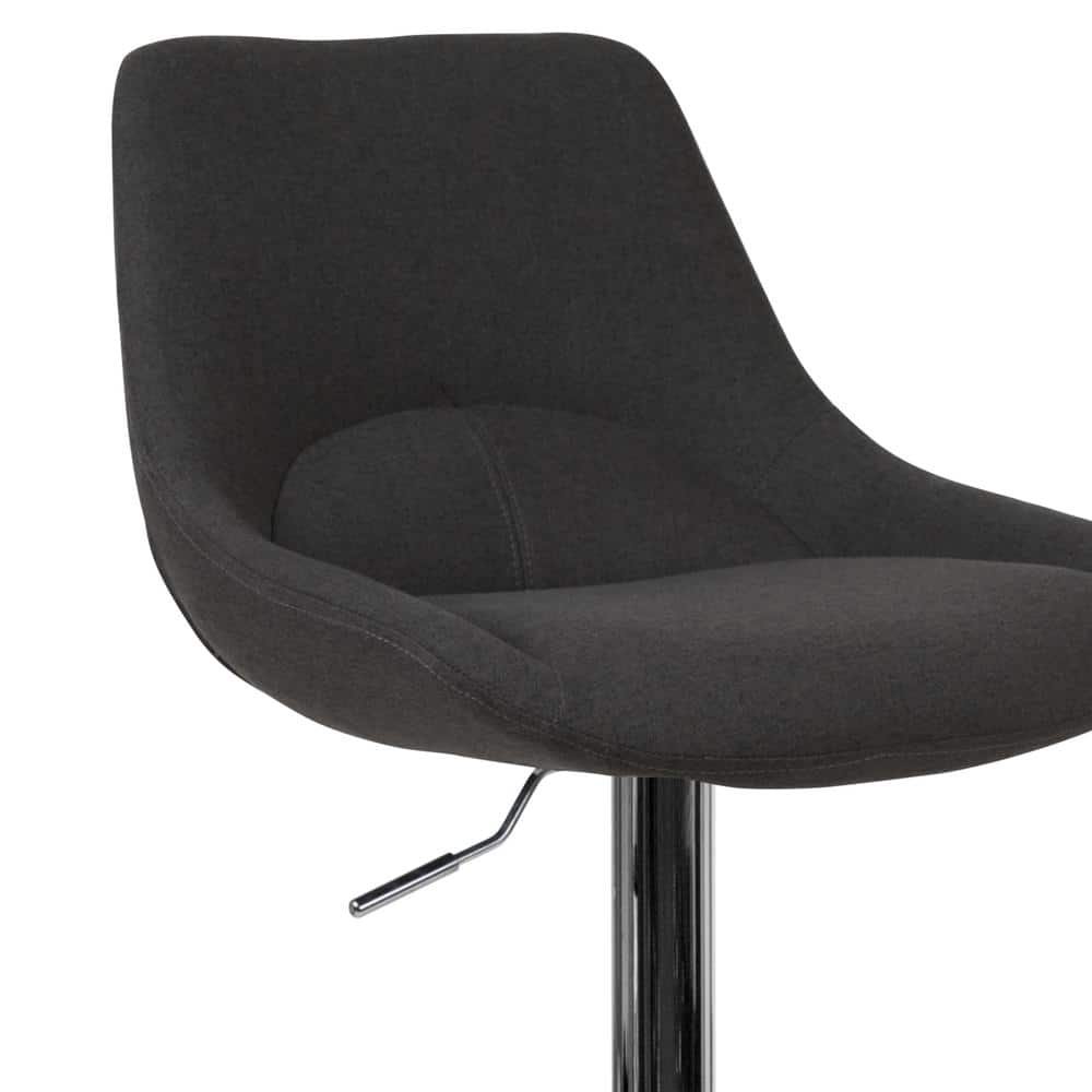 Carnegy Avenue 44.5 in. Black Fabric Adjustable Bar Stool CGA-CH-442213-BL-HD