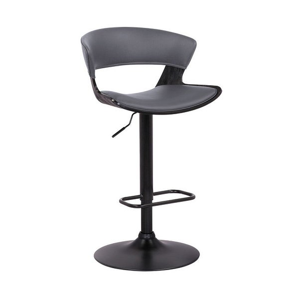 Bar Stool with Curved Leatherette Back and Swivel Mechanism - 20 L X 21 W X 43 H Inches